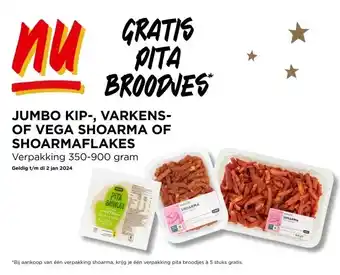 Jumbo JUMBO KIP-, VARKENS-OF VEGA SHOARMA OF SHOARMAFLAKES aanbieding