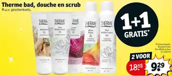 Kruidvat Therme bad, douche en scrub aanbieding