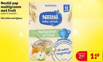 Kruidvat Nestlé pap multigranen met fruit aanbieding