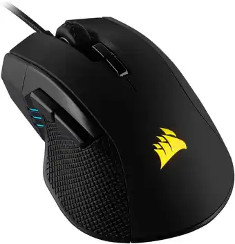Amazon Corsair ironclaw rgb, fps/moba gaming mouse, zwart, backlit rgb led, 18000 dpi, optische aanbieding
