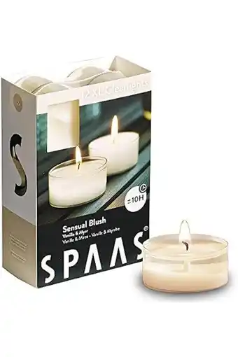 Amazon Spaas 12 maxi clearlights geur, theelichten in transparante cup, ± 10 uur - sensual blush aanbieding