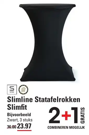 Sligro Slimline Statafelrokken Slimfit 3st aanbieding