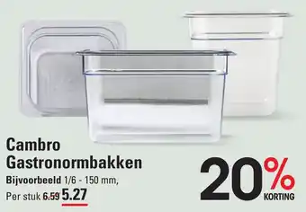 Sligro Cambro Gastronormbakken - 1/6 - 150mm aanbieding