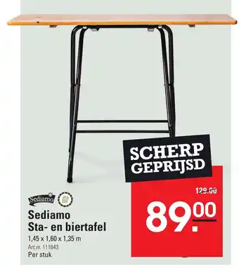 Sligro Sediamo Sta- en biertafel 1.45*1.60*1.35 m aanbieding