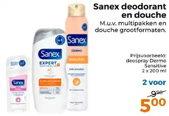 Trekpleister Sanex deodorant en douche aanbieding