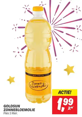 Dekamarkt GOLDSUN ZONNEBLOEMOLIE Fles 1 liter. aanbieding