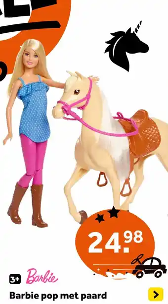 Intertoys Barbie pop met paard aanbieding