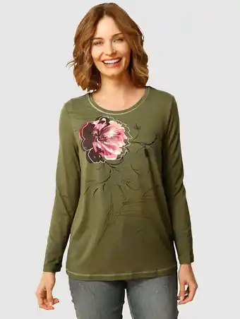 Klingel Shirt met bloemenmotief paola olijf aanbieding