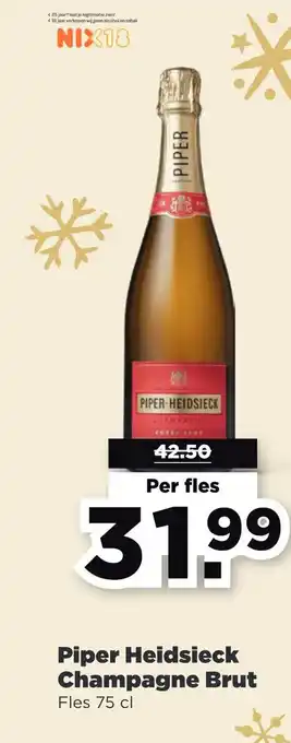 PLUS Piper Heidsieck Champagne Brut Fles 75 cl aanbieding