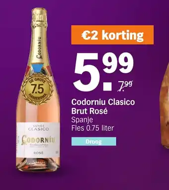 Albert Heijn Codorníu Clasico Brut Rosé Fles 0.75 liter aanbieding