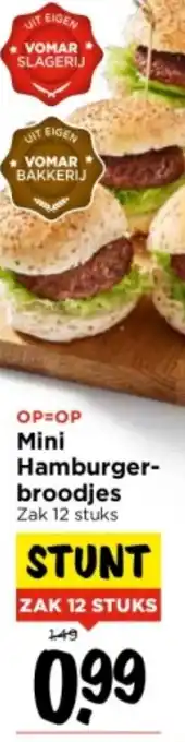 Vomar Voordeelmarkt Mini Hamburger-broodjes aanbieding