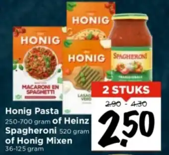 Vomar Voordeelmarkt Honig Pasta of Heinz Spagheroni of Honig Mixen aanbieding