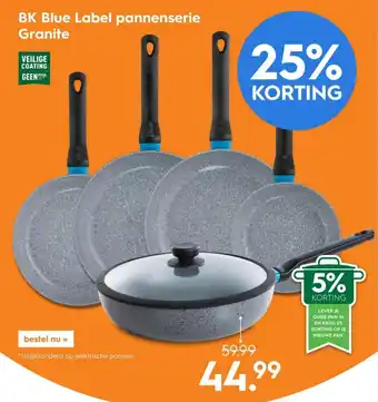 Blokker BK Blue Label pannenserie Granite aanbieding