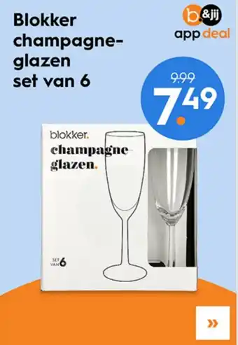 Blokker Blokker champagneglazen set van 6 aanbieding