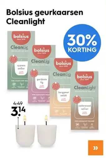 Blokker Bolsius geurkaarsen Cleanlight aanbieding