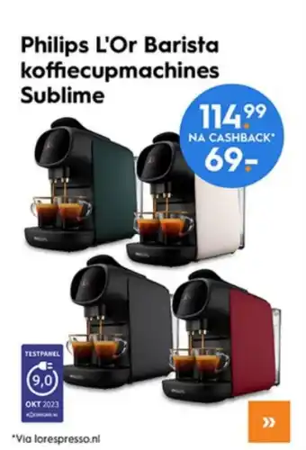 Blokker Philips L'Or Barista koffiecupmachines Sublime aanbieding