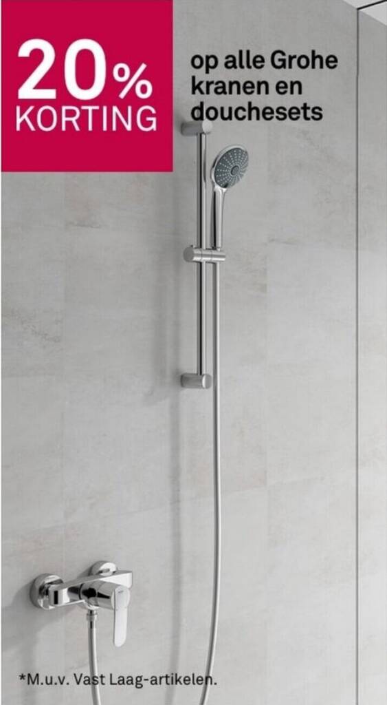 op alle Grohe kranen en douchesets aanbieding bij Karwei