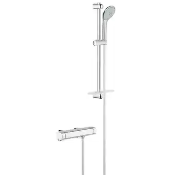 Sanitairwinkel.nl Grohe grohtherm 2000 doucheset douchekraan thermostatisch en glijstang 60cm en cosmopolitan handdouche 11cm chroom aanbieding