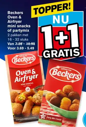 Hoogvliet Beckers Oven & Airfryer mini snacks of partymix aanbieding