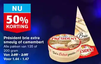 Hoogvliet Président brie extra smeuïg of camembert aanbieding