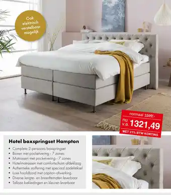 Woonsquare Hotel boxspringset hampton aanbieding