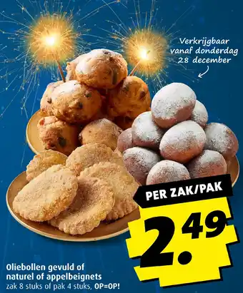 Boni Oliebollen gevuld of naturel of appelbeignets aanbieding