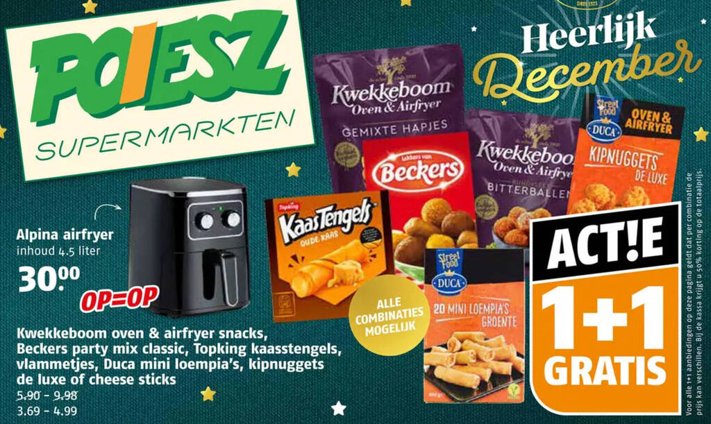Kwekkeboom oven & Beckers party mix, Topking kaasstengels, vlammetjes
