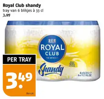 Poiesz Royal Club shandy tray van 6 blikjes à 33 cl aanbieding