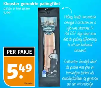 Poiesz Klooster gerookte palingfilet pakje à 100 gram aanbieding