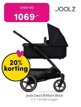 Baby & Tiener Joolz Geo3 Brilliant Black 2 in 1 kinderwagen aanbieding