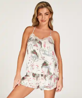 Hunkemoller Hunkemöller pyjama shorts wit aanbieding