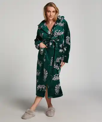 Hunkemoller Hunkemöller badjas fleece groen aanbieding