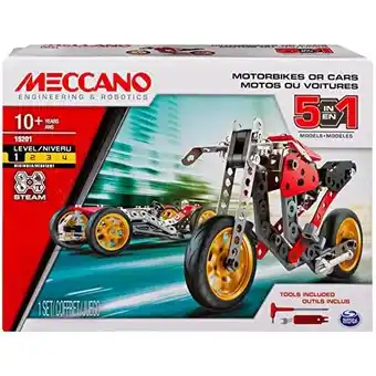 Amazon Memcano 6053371 6053371 voor auto en motorfiets, 5 modellen, uitvindingsset met 132 delen en 2 gereedschappen, bouwspel, 5 ve aanbieding