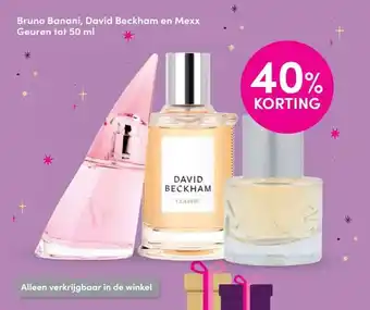 DA Bruno banani, david beckham en mexx geuren tot 50 ml aanbieding