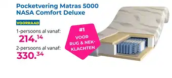 Matrasconcurrent Pocketvering matras 5000 nasa comfort deluxe aanbieding