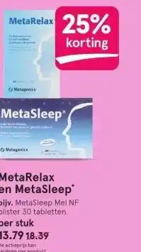 Etos Metarelax en metasleep* aanbieding