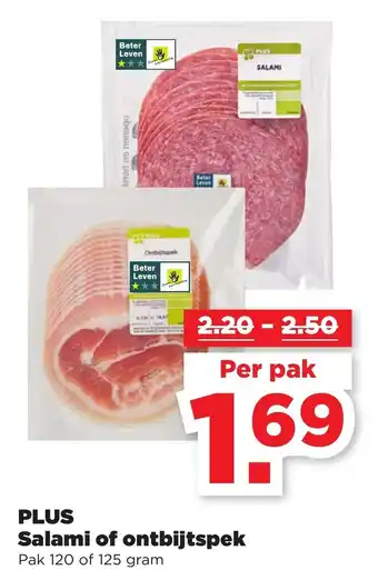 PLUS Plus Salami of ontbijtspek aanbieding