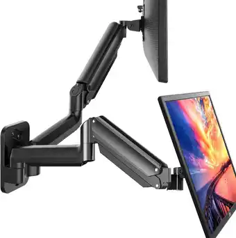 Amazon Huanuo dubbele monitor wandmontage voor 17-32 inch schermen, wandgemonteerde monitorarm met gasveerarm, wandmontage monitorar aanbieding