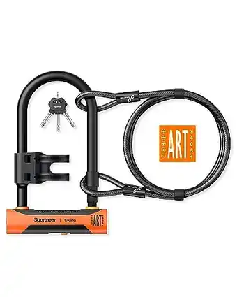 Amazon Sportneer fietsslot, beugelslot, e-bike, hoge veiligheid met sleutel, 18 mm diameter, anti-diefstal fietsslot met 12 mm x 1,8 aanbieding