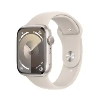 MediaMarkt Apple watch series 9 gps 45 mm sterrenlicht aluminium case/sterrenlicht sport band - m/l aanbieding