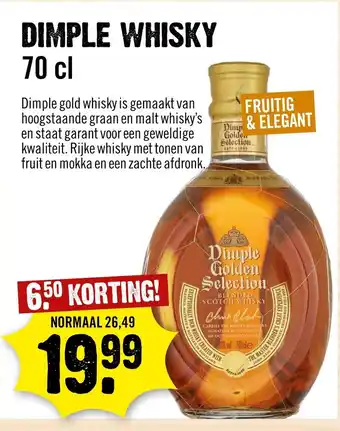 Dirck 3 Dimple Gold Selection Scotch whisky 700ml aanbieding