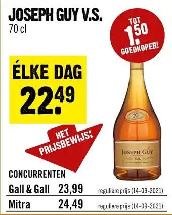 Dirck 3 Joseph Guy V.S. Cognac 700ml aanbieding