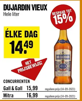 Dirck 3 Dujardin Vieux Blue Label 1L aanbieding