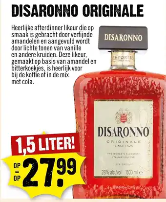 Dirck 3 Disaronno Originale 1.5L aanbieding