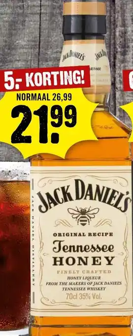 Dirck 3 Jack Daniel's Tennessee Honey Whiskey 700ml aanbieding