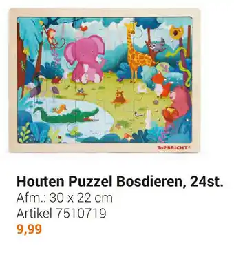 Lobbes Houten puzzel bosdieren, 24st aanbieding