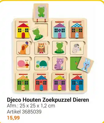 Lobbes Djeco Houten Zoekpuzzel Dieren aanbieding