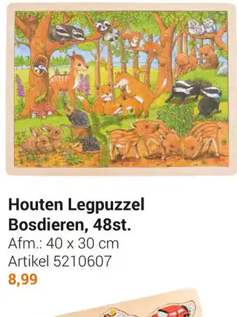 Lobbes Houten Legpuzzel 48st - Bosdieren aanbieding