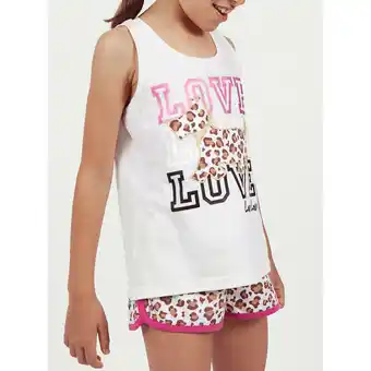 Spartoo Pyjama's / nachthemden admas korte meisjespyjama tanktop loulou jungle beige aanbieding