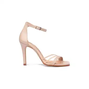 Spartoo Pumps cbp - conbuenpie beige lederen sandalen met hoge hak van cbp aanbieding